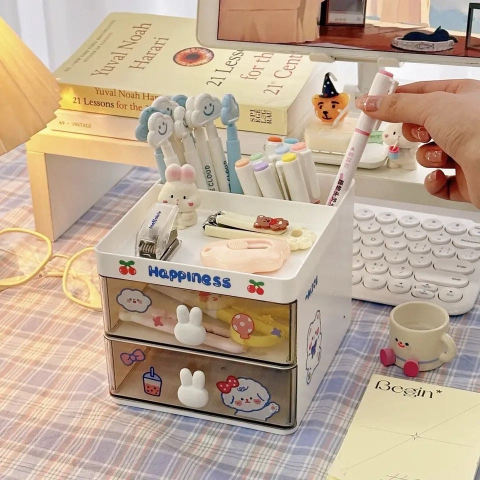 Cute Candy Stationary Organizer, Lovely Fashion Pen Holder with Sticker, Multifunctional Stationery Pencil Organizer, Large Capacity Waterproof Student Desk Holder Cute Candy Stationary Organizer, Lovely Fashion Pen Holder with Sticker, Multifunctional Stationery Pencil Organizer, Large Capacity Waterproof Student Desk Holder